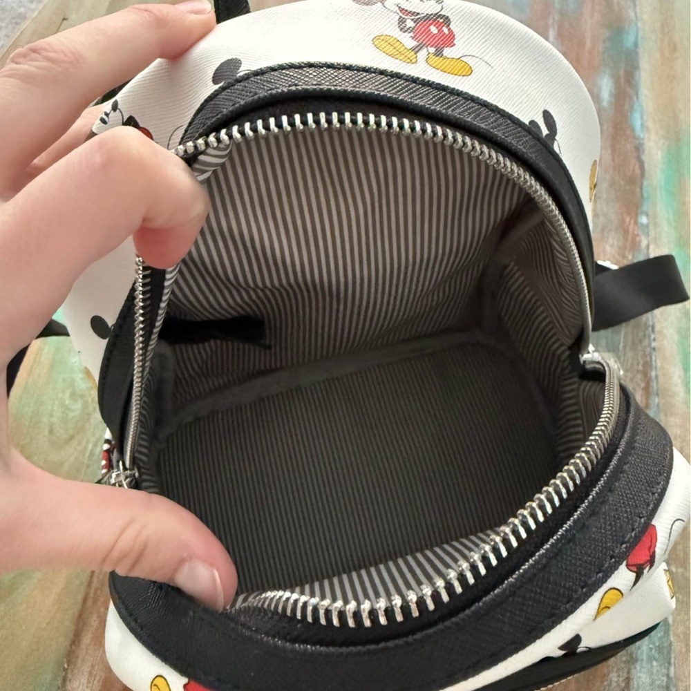Loungefly Disney Mickey Mouse White and Black Mini Backpack - Picture 3 of 3